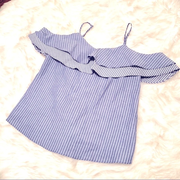 A New Day • Striped Cold Shoulder Blouse - Picture 3 of 4